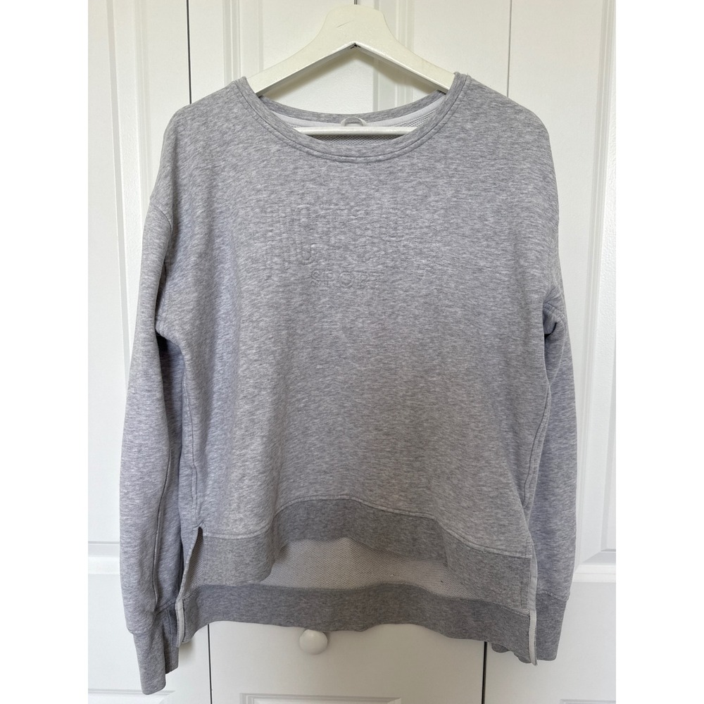 Victoria Sport Gray Embossed Logo High Low French Terry Sweatshirt Womens Medium